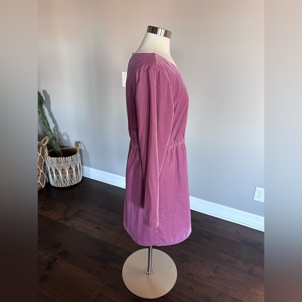 J. Crew Factory Dress Tulip Hem Velvet Wrap Special Occasion Guava Berry 14 - Picture 5 of 14